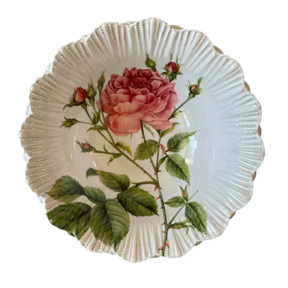 Soho Loft Spring Floral Melamine Bowls 7.5in Shabby Chic Set of 4 NEW